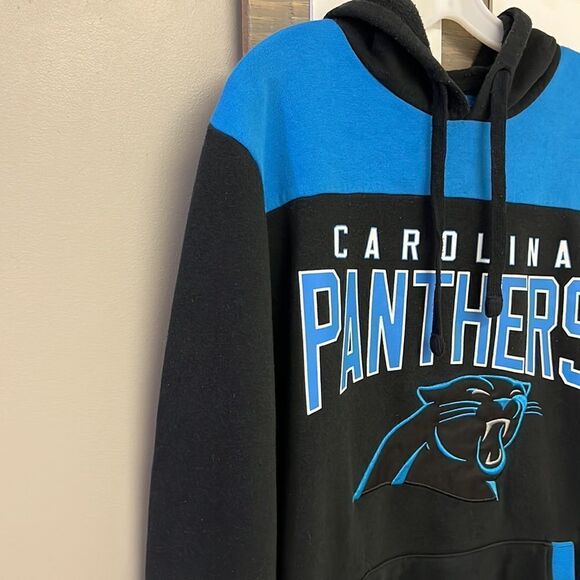 NFL Carolina Panther Black Pullover Hoodie with Kangaroo Pocket- Medium - Picture 8 of 16
